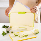 Cutting Boards for Kitchen, Plastic Cutting Board Set of 3,Colorful Chopping Boards With Storage Stand,Food Icon,Non-Slip, Meat Cutting Board For Kitchen,Dishwasher Safe （13.3"X 9.8" X 2.3" ）