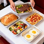 Aluminum Pans with Lids (60 Pack, 8.5"×6") 2.25 LB Capacity Foil Pans with Lids - 60 Pans and 60 Clear Dome Lids - Disposable Food Containers Tin Foil Pans for Baking, Meal Prep,Storage and Freezer