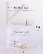 Salt Grinder Refillable Hotqilin – Manual Salt and Pepper Grinder with Titanium Alloy Core, 60+ Adjustable Settings | High Output, Easy to Clean, Durable Aluminum Body