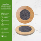 8 Pcs Wooden Trivets Hot Pads for Kitchen,5.7 Inch Trivets with Anti - Slip Mesh for Coffee Mat/Table Mats/Frying Pans/Hot Pot/Bowl/Teapot/(Round)