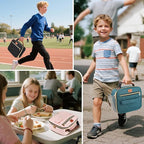 Genteen Lunch Box for Men Women Adults Kids - Insulated LunchBox Reusable, Zip Closure & Buckle Handle, Portable Cooler for Work, School, Travel (Light Green)