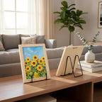 Plate Stands Holder 3 Pack, Picture Frame Display for Bookcase, Photo on Table Top (Black, 6")