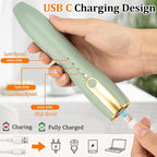 TonJin Frother Wand Rechargeable USB-C Milk Frother Handheld Mixer Electric with 2 Whisk Heads, 3 Speeds Adjustable Coffee Drink Mixer with Stand for Lattes, Matcha, Hot Chocolate, Egg, Matcha(Green)