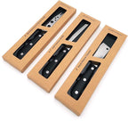 Cheese Knife Set, MATTSTONE HILL Cheese Knives - Soft & Semi Hard Cheese Knife, Soft Cheese Slicer, Cheese Cleaver, Premium Stainless Steel, Black Handle