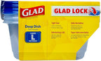 Glad GladWare Deep Dish Food Storage Containers with Lids, Large Rectangle BPA Free Plastic for Soups Salads and Meal Prep, Lock Tight Seal, Microwave Dishwasher Safe, 64 Oz, 3 Count