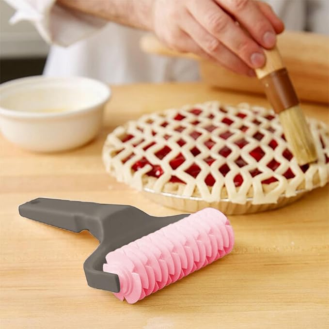 Pastry Lattice Roller Cutter, Pastry Cutter Roller DIY Baking Tool for Dought Cookie Pie, Crust Pastry Wheel for Cutting, Baking & Cooking Tool for Apple Pie Crust or Ravioli Pasta