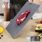 Masthome Index Chopping Board Set, 4-Pieces Plastic Cutting Boards with Food Icons and Storage Stand, BPA Free, Dishwasher Safe, Professional Chopping Board Set for Kitchen