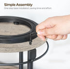 YATINEY Lazy Susan Organizer, Rotating Spice Rack, 2 Tier Spice Turntable Organizer, Industrial Turntable Spice Holder, for Kitchen Countertop and Cabinet, Compact and Versatile, Greige SR22BG
