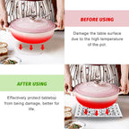 Sumnacon 2 Pack Rectangle Cast Iron Trivets, Rustic Iron Hot Dish Plate Trivet for Kitchen Countertop Dining Table (White, 9.6 x 6.3 Inch)