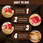 Upgrade Manual Bread Slicer for Homemade Sourdough Bread, Adjustable Thickness with Stainless Steel Serrated Blade, Even Slicing Guide, Non-Slip Suction Cups – Ideal for Home Kitchens and Bakeries