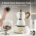 Espresso Maker Stovetop, Moka Pot 3 Cups, Espresso Pot Classic Italian Coffee Maker,Single Safety Valve (Blue, 3 Cup)