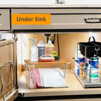 2 Pack Trash Bag Holder Dispenser, Extra Large Garbage Bags Holder, Stackable Trash Bag Holder with Bamboo Top for Laundry Room & Under Sink