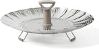 Martha Stewart Richburn 10.6-Inch Telescopic Folding Steamer Insert with Nylon Handle – Mirror Finish, Durable Stainless Steel Vegetable and Food Steamer