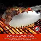 Grill Tongs 16-Inch Extra Long Heavy Duty for Grilling and Barbecue Heat Resistant Hand Grips Stainless Steel for BBQ Outdoor Kitchen and Cooking Hot Grilled Food