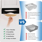 9-inch Paper Plate Dispenser Under Cabinet, Bamboo Paper Plate Holders, Kitchen Counter Vertical Plate Dispensers Holders Countertop Caddy(For 9-inch Plates, Black)