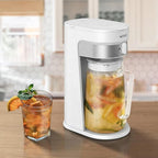 wirsh Iced Tea Maker with 3QT Pitcher, Iced Coffee Maker with Strength Control and Reusable Filter, Perfect For Iced Coffee, Latte, Tea, Lemonade, Flavored Water,White