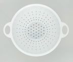 Rocky Mountain Goods White Plastic Colander Bowl with Handle - Deep 5 QT Strainer for Kitchen Vegetables, Pastas, Fruit - BPA Free - Dishwasher Safe