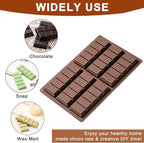 Husfunov Chocolate Bar Mold,Non-Stick Chocolate Molds, 100% Food Grade Silicone Deep Mold for Dubai Pistachio Rod, Candy, Snacks,Knafeh Pistachio Rod and More(5 Snap)