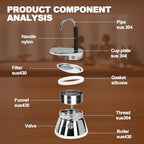 1 Cup Single Tube Moka Pot Stainless Steel Stovetop Espresso Maker Cafeteras Italian Percolator Espress Makers Capable Greca Mocha Coffee Machine for Induction Home 90ml 3oz