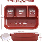 shell and turtle Bento Box Adult Lunch Box, Lunch Containers for Kids Girls Boys with 4 Compartments, Lunchable Food Container with Utensils, Sauce Jar, Muffin Liners, 40 Oz/5 Cup, Retro Red