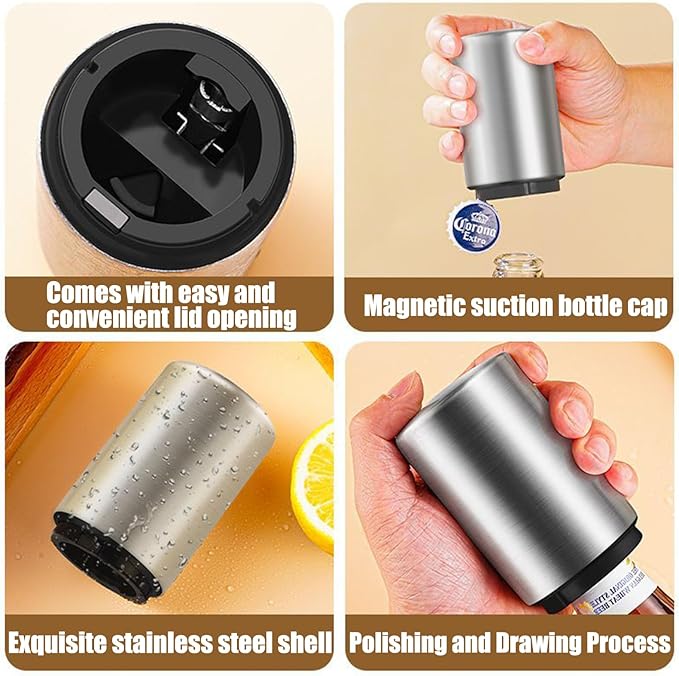 Destapadores De Cerveza Automatic Bottle Opener Premium Beer Bottle Opener Bottle Openers for Seniors,QUICK Fun Bartender Openning Tool for Corkscrew Lid Home Bars Kitchen