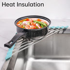 Tomorotec Green Triangle Roll-Up Dish Drying Rack for Sink Corner - Small, Foldable, Stainless Steel, Multipurpose Kitchen Drainer Caddy, Trivet, Rustproof Organizer, Storage Shelf