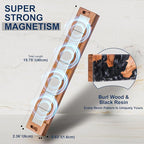 ENOKING Magnetic Knife Holder for Wall 16 Inch, Acacia Burl Wood & Black Resin Magnetic Knife Strip Bar, Powerful Magnet Kitchen Knife Storage Rack, Space-Saving Wall Mounted Organizer