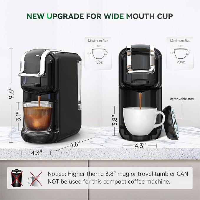 Multi-Capsule Coffee Maker, Hot/Cold Coffee Maker, Milk, ESE Pod Ground Coffee, Cafeteria, 19 Bar, 5 in 1 (Color : H2B WH, Size : CHINA_UK)