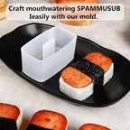 Musubi Mold Kit Musubi Maker Press 2 Pack with Luncheon Meat Slicer and Rice Paddle - Create Authentic Hawaiian Musubi at Home Non-Stick