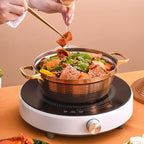 Moroccan Tagine Cooking Pot,Stainless Steel Non Stick Moroccan Casserole with 2 Handles,Large Moroccan Cooker Handmade Tagine Pot with Cone-Shaped Lid(23cm, Rose Gold)