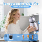 BRIOBITE Ice Cream Maker,Rechargeable Soft Ice Cream Machine with Low Noise,Compact for 1-2 Servings,Perfect for Sorbet,Gelato,Frozen Yogurt,Silver