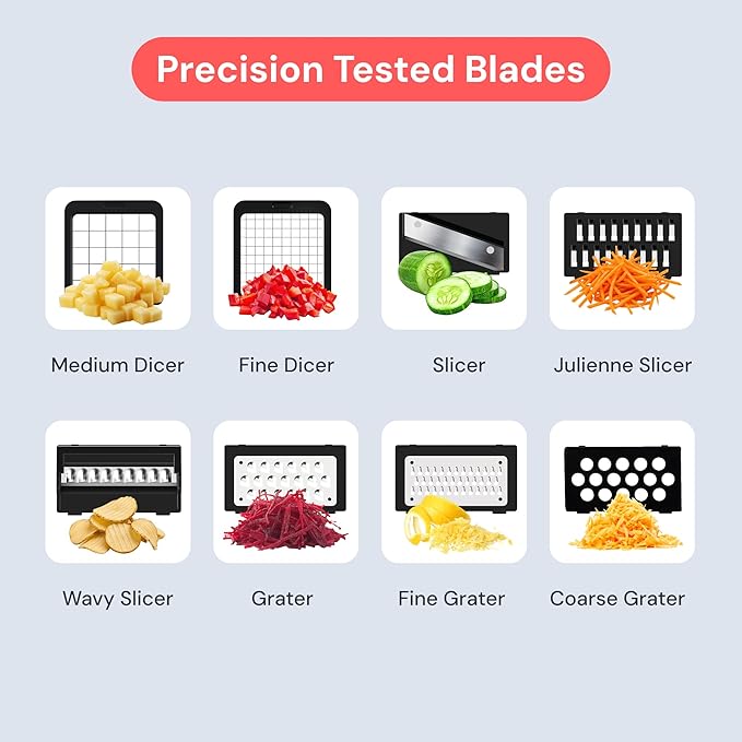 Fullstar XL Vegetable Chopper & Mandoline Slicer – Vegetable, Onion, Potato, Food, Veggie & Fruit Slicer, Dicer & Spiralizer with Pull-Out Catch Tray, Kitchen Gadgets & Gifts (11 in 1, White)