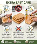 Greener Chef Luxury XL Bamboo Cutting Board Set of 3 with Vertical Grain Strength Technology - Extra Large Wood Cutting Boards for Kitchen and Lightweight Chopping Board Set - Replacements for Life