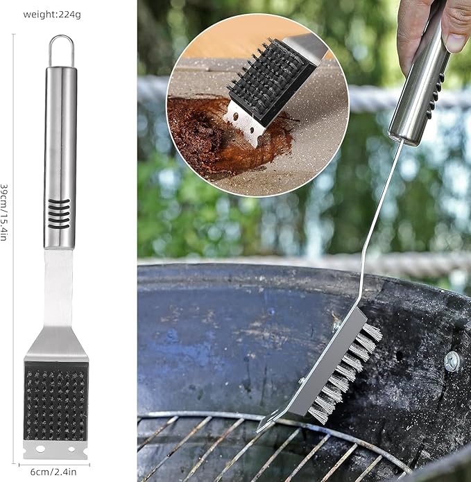 BBQ Grilling Tools Set,16" Stainless Steel Grilling Accessories Kit for Men Gift,BBQ Grill Utensils Gift Kit with Portable Carry Bag BBQ Tools Grill Tools Set for Backyard Outdoor Grill Cooking