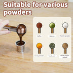 Coffee Scoop with Funnel for Ground Coffee, Protein Powder & Tea, for Reusable K Cup Refiller, 2TBSP Mess-Free, Funnel Design Prevents Spills (Translucent Brown, 2-Pack)