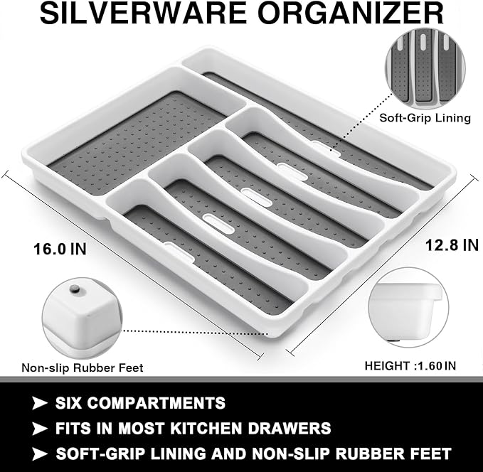 49-Piece Black Silverware Set with Organizer, Food-Grade Stainless Steel Black Flatware for 8, Cutlery Utensil Sets with Steak Knives, Rust-proof, Mirror Polished, Dishwasher Safe, Tree Pattern