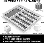 49-Piece Silverware Set with Organizer, Food-Grade Stainless Steel Flatware for 8, Cutlery Utensil Sets with Steak Knives, Rust-proof, Mirror Polished, Dishwasher Safe, Silver Tree Pattern
