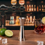 Briout Jigger for Bartending, Double Cocktail Jigger Japanese Premium 304 Food Grade Stainless Steel Jigger 2 OZ 1 OZ with Measurements Inside, Flat Edge