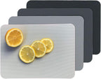 Simply Genius Rectangular Cutting Board Set - Color-Coded Cutting Mats for Kitchen - Dishwasher-Safe Plastic Chopping Board - Pack of 4, 8 x 11 in, Light Gray