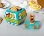 Silver Buffalo Scooby-Doo Mystery Machine Small Sculpted Ceramic Snack Jar Featuring Scooby-Doo, Shaggy, Velma, Daphne, and Fred, 5” x 5” x 6.75”