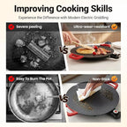 Indoor Smokeless Electric Griddle: 1000W Fast Heating Indoor Grill with 11/14/16" Nonstick Surface, Adjustable Temp Control, Easy to Clean for Steak, Pancake & BBQ (11in)