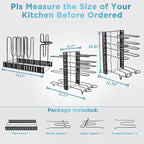 ORDORA Pots and Pans Organizer for Cabinet 16.61 Height, 8 Tier Pot Organizers Rack with 3 DIY Methods, Adjustable Pan Organizer under Cabinet Kitchen Organization and Storage