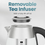 CHEFMAN Lightning High-Powered Electric Kettle, 1.8L 1750W, Rapid Boil 2 Cups in 2 Minutes, BPA Free Cordless Tea Kettle with Digital Temperature Control and 1-Hour Keep Hot – Stainless Steel