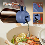 YARRAMATE 2Pcs 16oz/470ml Dark Brown Oil Sprayer for Cooking with Stickers, Food-grade Premium 2 in 1 Olive Oil Dispenser Bottle for Kitchen Gadgets, Air Fryer, Salad, Frying, BBQ (Black&Navy)