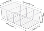Vtopmart 8 Pack Food Storage Organizer Bins, Clear Plastic Bins for Pantry, Kitchen, Fridge, Cabinet Organization and Storage, 4 Compartment Holder for Packets, Snacks, Pouches, Spice Packets