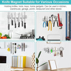 Knife Magnetic Strip, Magnetic Knife Holder for Wall Mount Fridge Refrigerator Knife Magnet Bar Knife Rack RV Kitchen Utensil Holder Metal Kitchen Tool Holder Knife Block RV Accessories 14 Inch