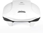 Courant 2-Serving Classic Plate Electric Indoor Grill and Panini Press, Contact Grill Champ, White