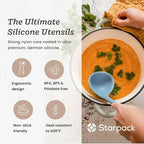 Starpack 'Stir & Serve' Silicone Cooking Utensils Set (5 Pcs) - 10.5" - Kitchen Utensil Set Heat Resistant to 600°F - Kitchen Utensils for Nonstick Cookware - Silicone Utensil Set for Mixing & Cooking