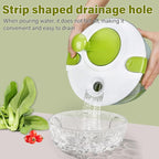 5Qt High-Efficiency Salad Spinner & Vegetable Dehydrator -Quick-dry salad spinner,Manual Kitchen Tool for Lettuce,Berries,Quick Spin Dry Vegetables