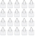 20Pcs 1.25in White Square Invisible Adhesive Small Plate Hangers,Vertical Plate Holders Wall Mount Display Holder,No Nails Decorative Plates for Artworks